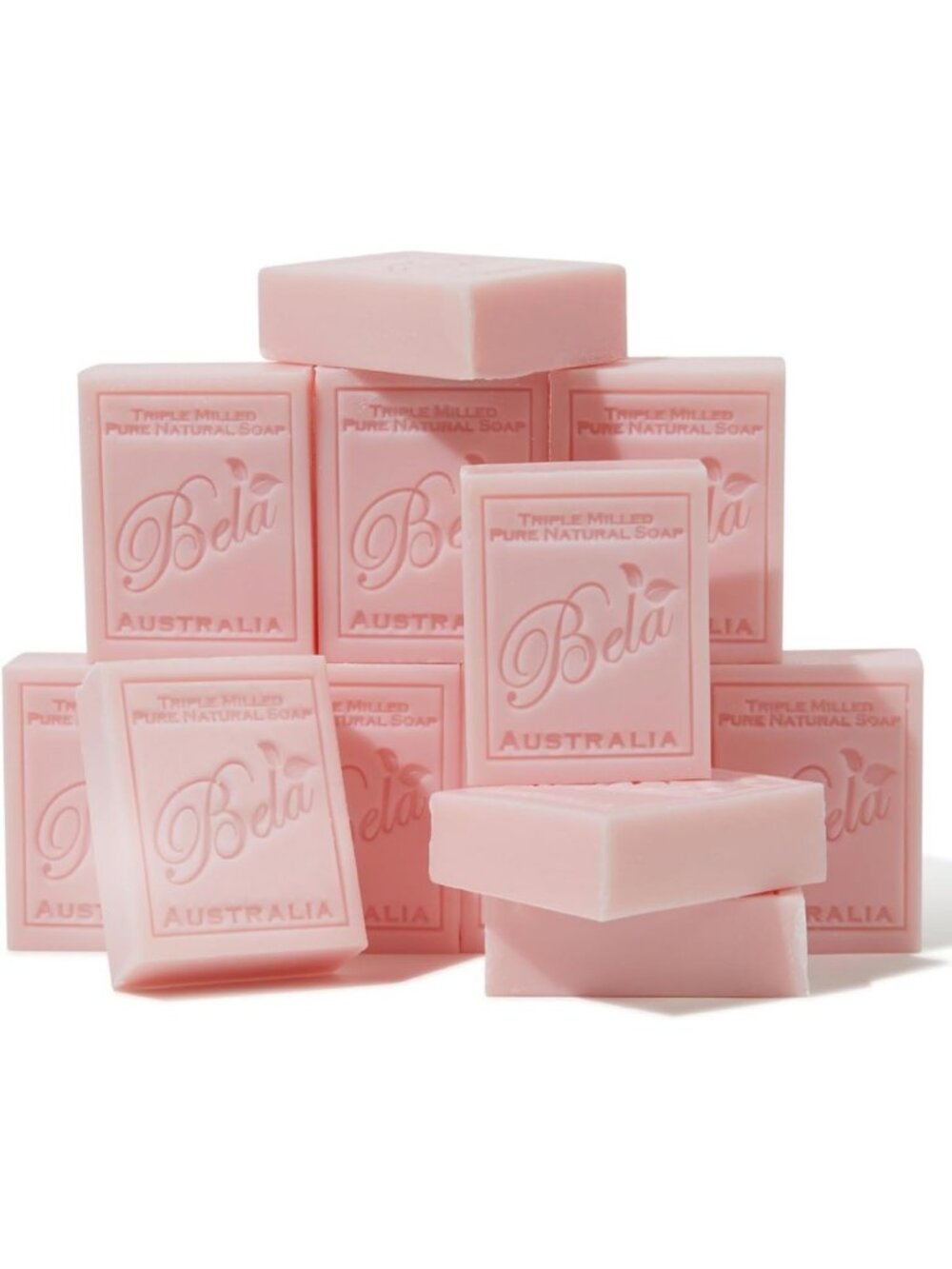 Rose Soap Bars Pack of 12 - French Triple Milled, Organic Shea Butter, Hand